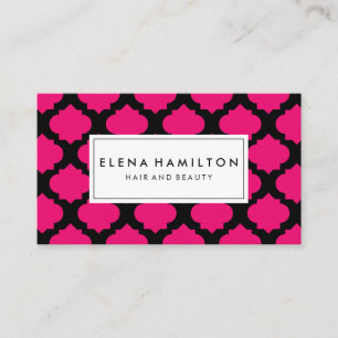 Hot Pink Ornate Pattern Business Card