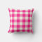 Hot Pink Outdoor Pillows - Gingham Pattern