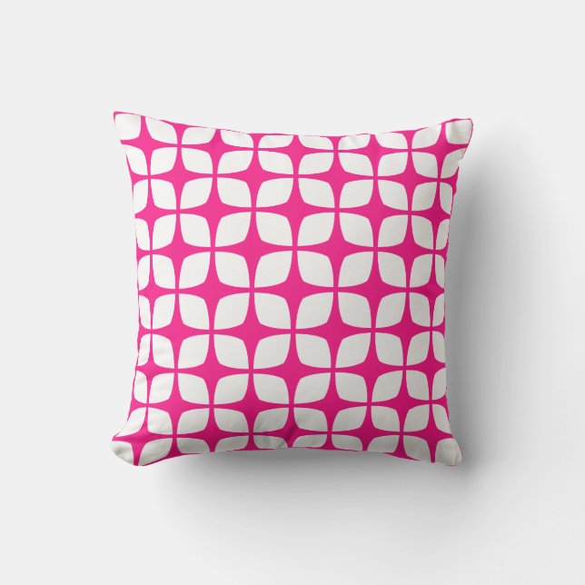 Hot Pink Outdoor Pillows - Modern Pattern (Front)