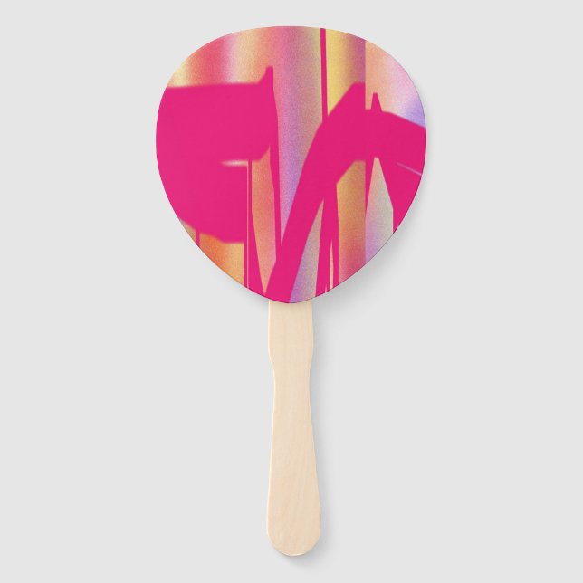 Hot Pink Outta Control paddle hand fans (Front)