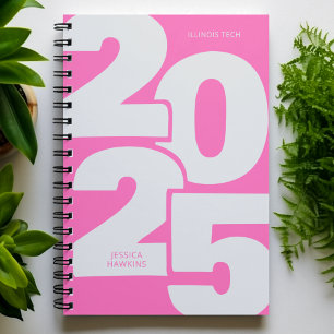 Hot Pink Overlapped Year Spiral Weekly Planner