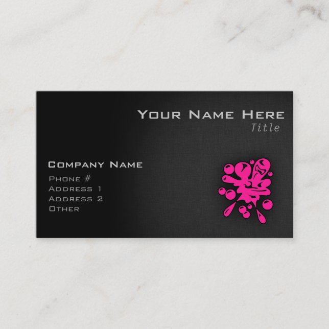 Hot Pink Paintball Business Card (Front)