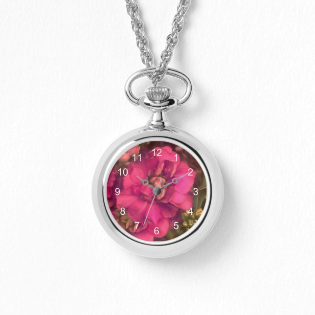 Hot pink passion floral  watch (Front)