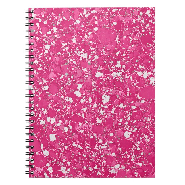 Hot Pink Pebble Marble Notebook (Front)