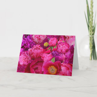 Hot Pink Peony Collage  Card