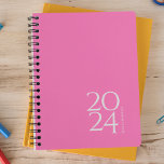 Hot Pink Personal 2024 Weekly Planner<br><div class="desc">Simple personal stationery 2024 annual planner with hot pink cover. Annual planner (12 months) with open monthly overviews and weekly planning sheets. Contact for assistance in personalising.</div>