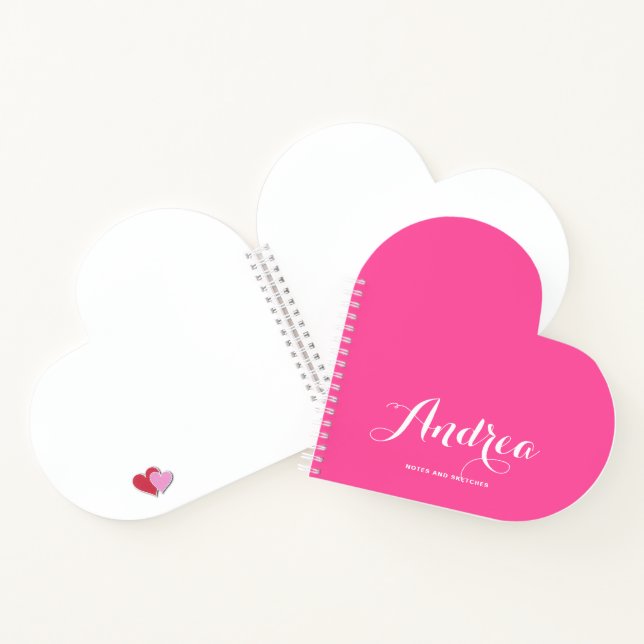 Hot Pink Personalised Calligraphy Script Notebook (Inside)