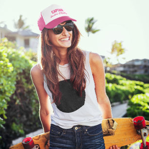 Hot Pink Personalised Captain Trucker Hat