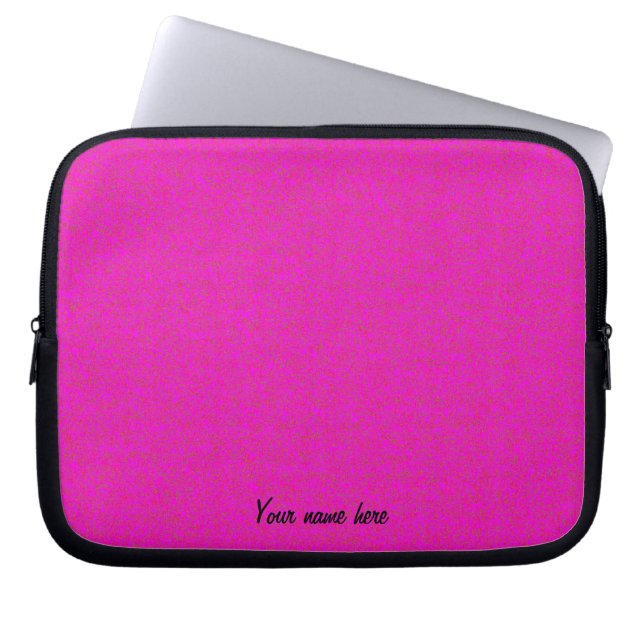 Hot Pink Personalised  Laptop Sleeve (Front)