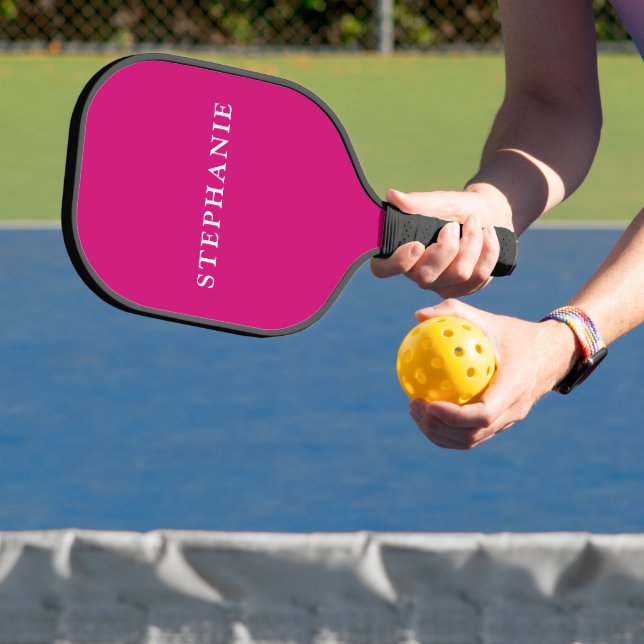 Hot Pink Personalised Name  Pickleball Paddle (Insitu)
