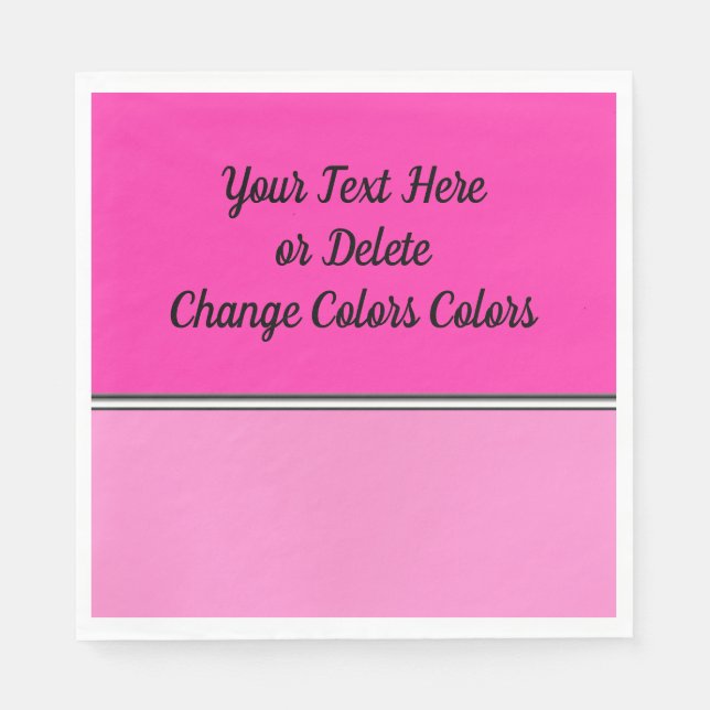 Hot Pink Personalised Napkins for Her (Front)