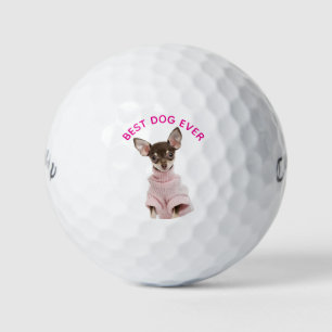 Hot Pink Personalised Round Family Pet Photo Golf Balls