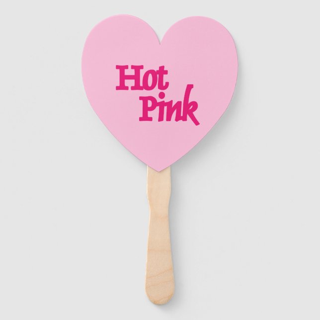 Hot Pink pink heart hand fans (Front)