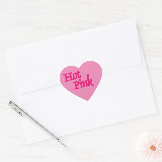 Hot Pink pink heart small stickers (Envelope)