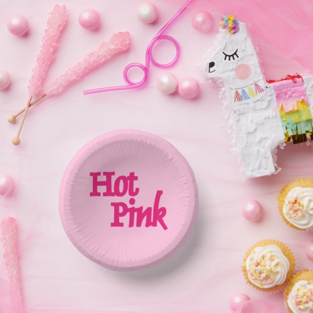 Hot Pink pink paper bowls Plate (Party)