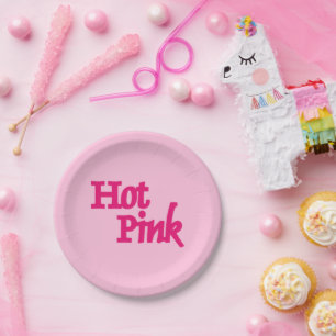 Hot Pink pink paper plates