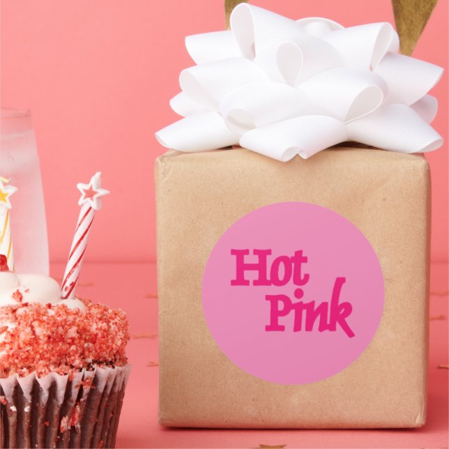 Hot Pink pink round large stickers (Party)