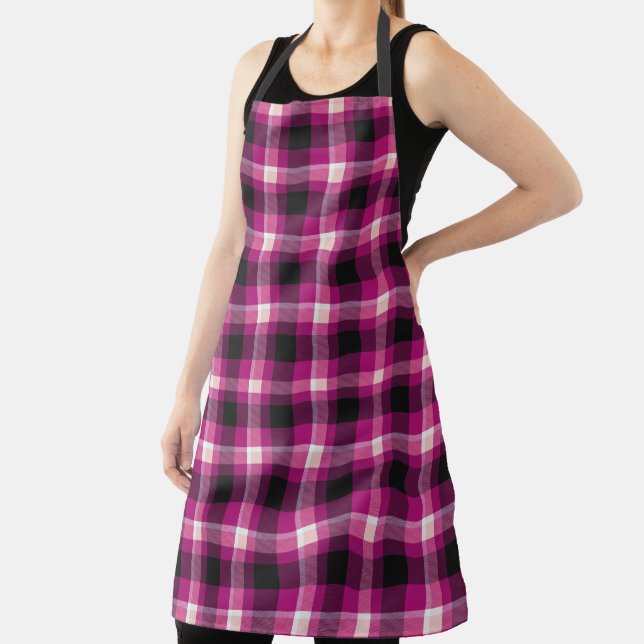 Hot Pink Plaid Apron (Insitu)