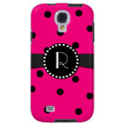 Hot Pink Polka Dot Monogram Samsung Galaxy S4