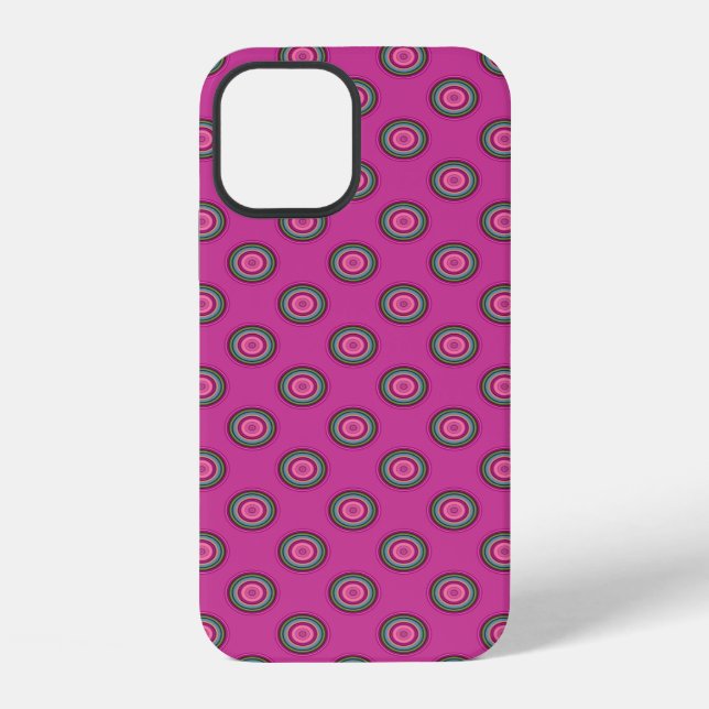 Hot Pink Polka Dot Pattern iPhone Case (Back)