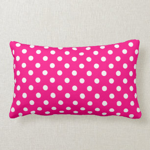 Hot Pink Polka Dot Pattern Lumbar Cushion
