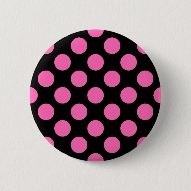 Hot Pink Polka Dots 6 Cm Round Badge (Front)