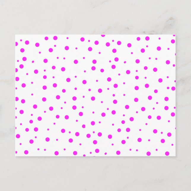 Hot Pink Polka Dots (Add 2nd Colour) Postcard (Front)