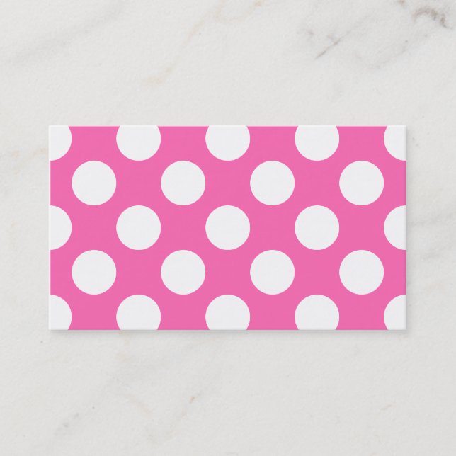 Hot Pink Polka Dots Business Card (Front)