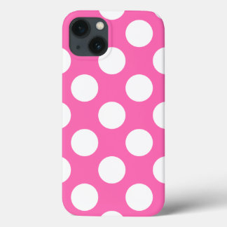 Hot Pink Polka Dots iPhone 13 Case