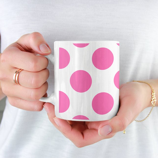 Hot Pink Polka Dots Coffee Mug (Creator Uploaded)
