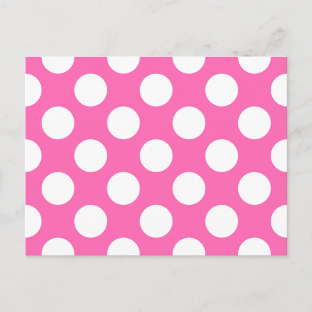 Hot Pink Polka Dots Postcard (Front)