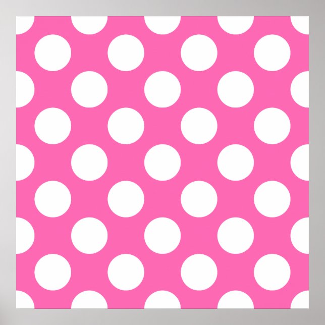 Hot Pink Polka Dots Poster (Front)