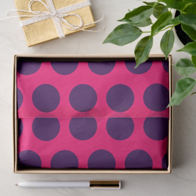 Hot Pink / Polka Dots Purple Bridal shower Party Tissue Paper (Gift)