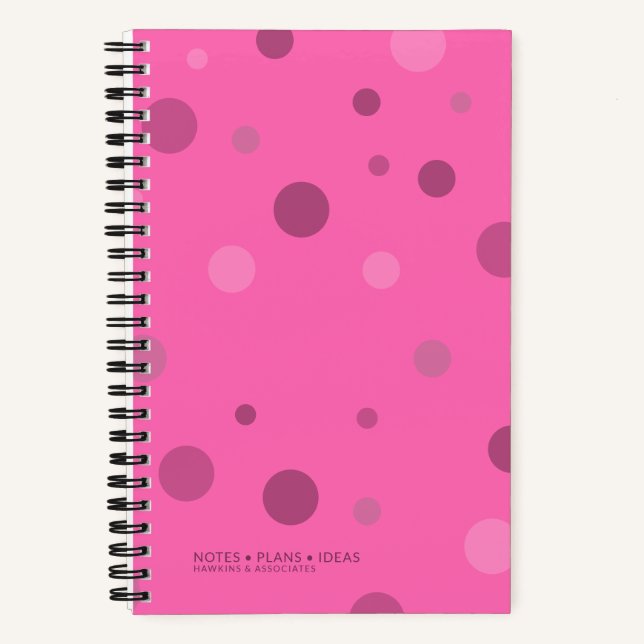 Hot Pink Pop Dots Spiral Bound Notebook (Front)