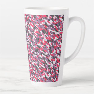 Hot pink, purple and black camo abstract latte mug