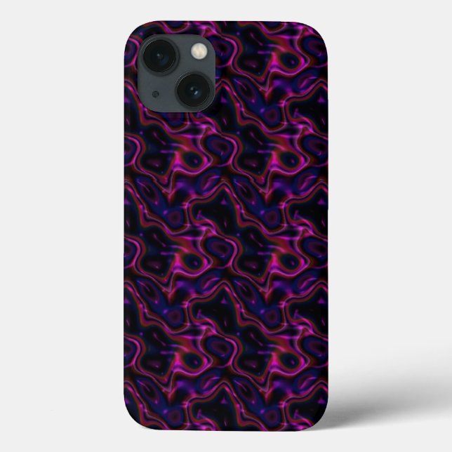 Hot Pink Purple Black Swirling Pattern Case-Mate iPhone Case (Back)