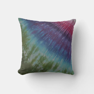 Hot Pink Purple Green Tie Dye American MoJo Pillow