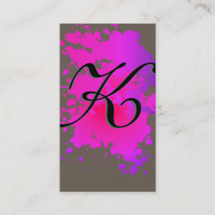 Hot Pink Purple Ink Paint Splash Business Card