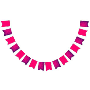 Hot Pink Purple Mix Bunting Banner – Customisable