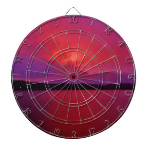 Hot Pink Purple sunset on Lake Arrowhead Dartboard