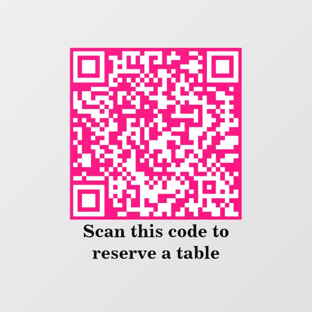 Hot Pink QR Code | Table Reservation | (Sheet)