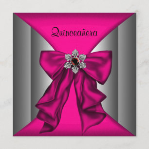 Hot Pink Quinceanera Hot Pink Birthday Party Invitation