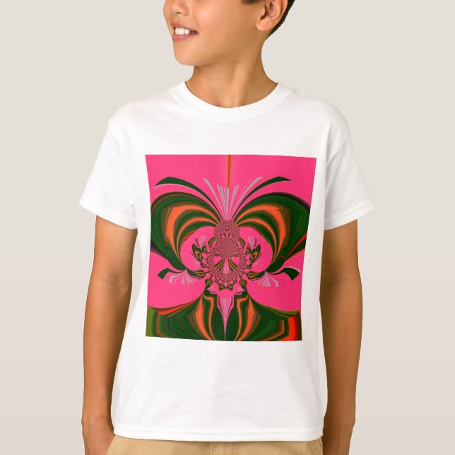 Hot Pink Red Golden Green T-Shirt (Front)