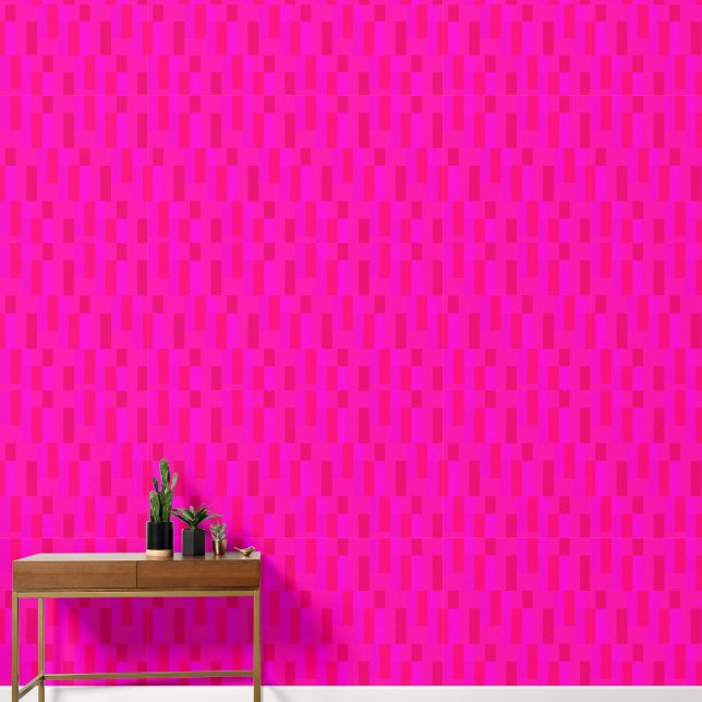 Hot Pink Red Magenta Raspberry Dogwood Rose Medley Wallpaper (Hallway)