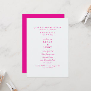 Hot Pink Rehearsal Dinner Invitation