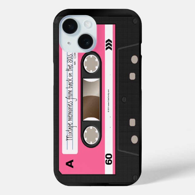 Hot Pink Retro Cassette Tape Personalised Case (Back)