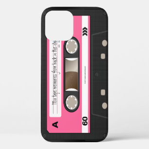 Hot Pink Retro Cassette Tape Personalised Case