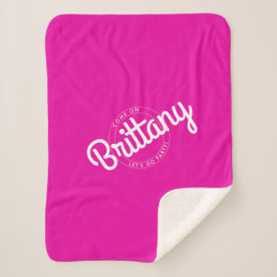 Hot Pink Retro Dolly Let's Go Party! Sherpa Blanket