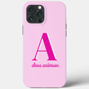 Hot Pink Retro Dolly Monogram iPhone 13 Pro Max Case