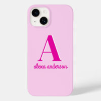 Hot Pink Retro Dolly Monogram